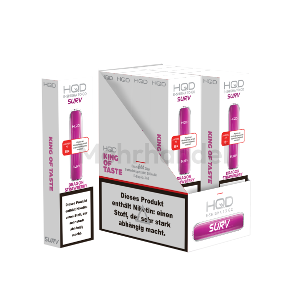 HQD SURV Einweg Vape - Dragon Strawberry - 20 mg/ml