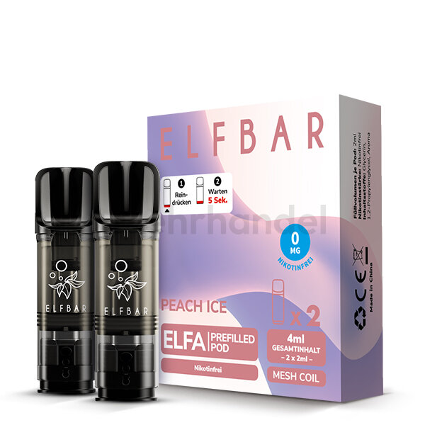 Elfbar Elfa Pods - Peach Ice - Nikotinfrei 0 mg/ml - 2er