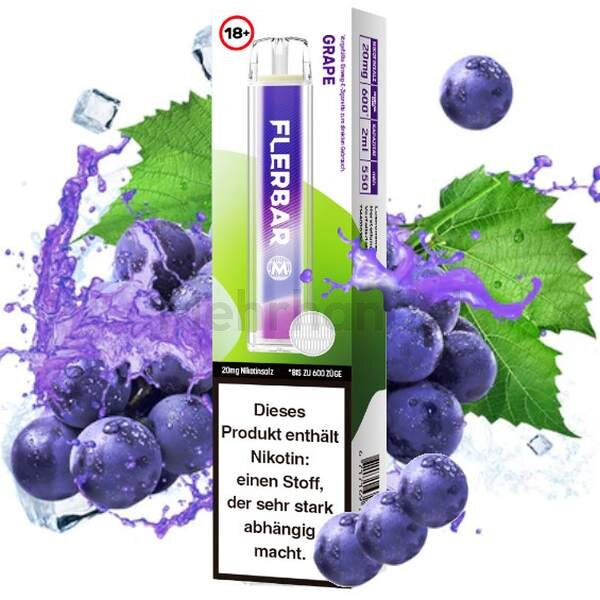 Flerbar Einweg Vape - Grape - 20 mg/ml