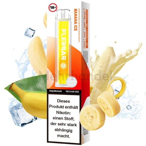 Flerbar Einweg Vape - Banana Ice - 20 mg/ml