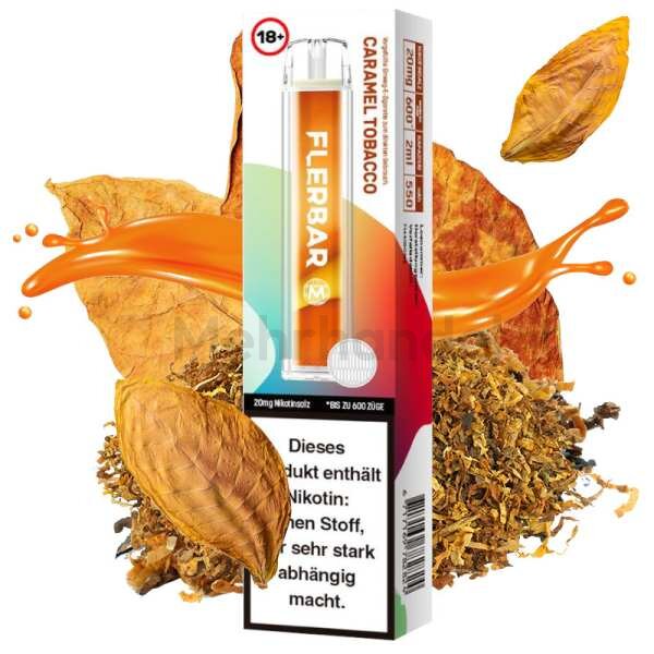 Flerbar Einweg Vape - Caramel Tobacco - 20 mg/ml