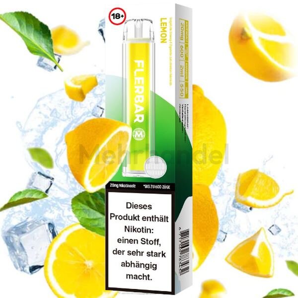 Flerbar Einweg Vape - Lemon - 20 mg/ml