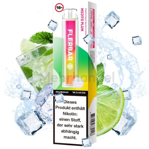 Flerbar Einweg Vape - Mojito Plum - 20 mg/ml