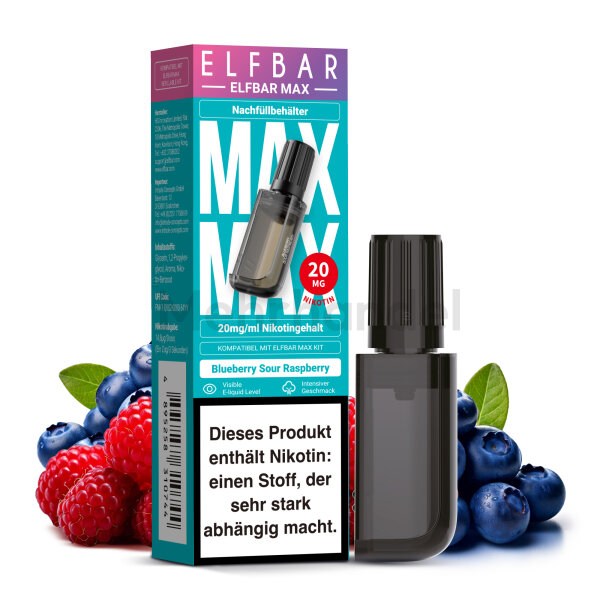 ELFBAR MAX POD - Blueberry Sour Raspberry - 10 ml