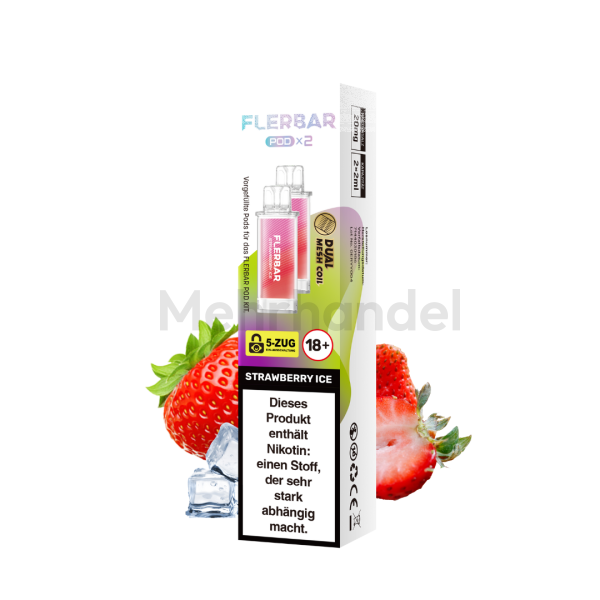 Flerbar Pods - Strawberry Ice - 2er